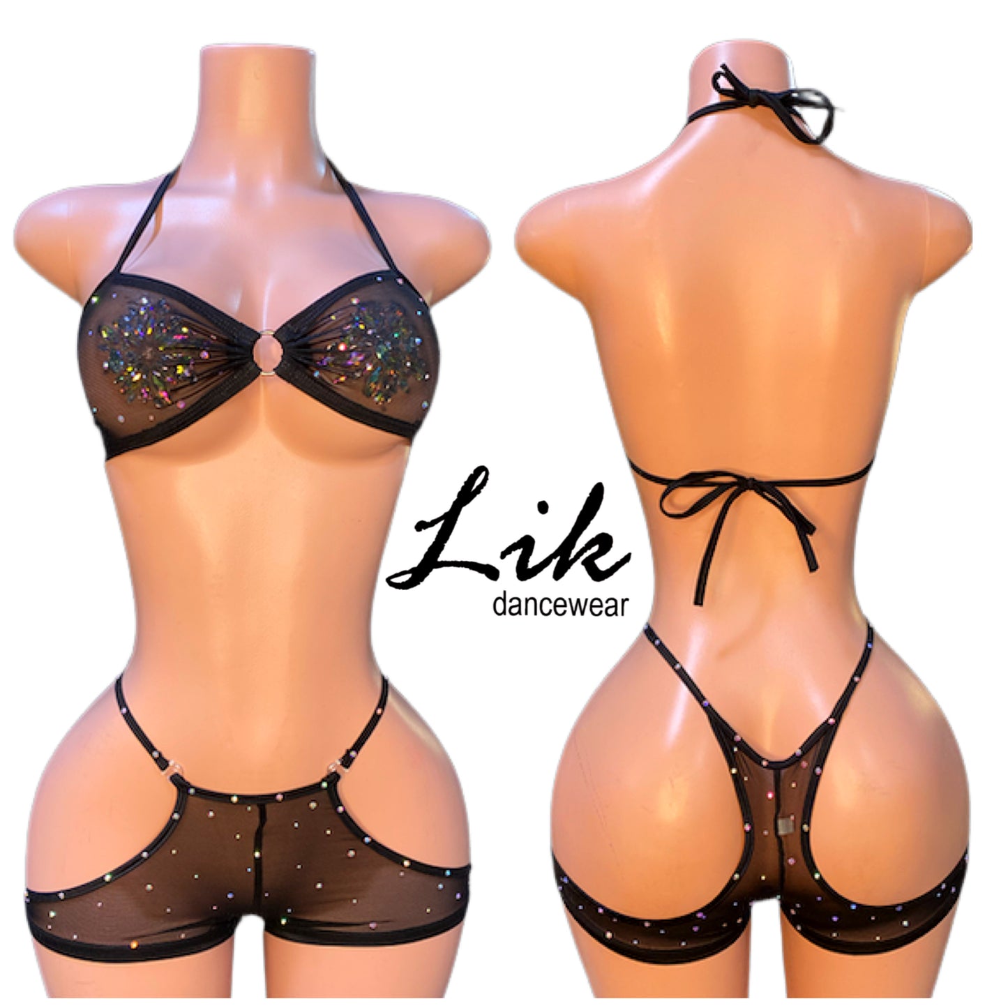 Exotic Dance PEEK-a-BOO two-piece
