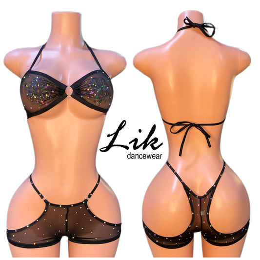 Exotic Dance PEEK-a-BOO two-piece