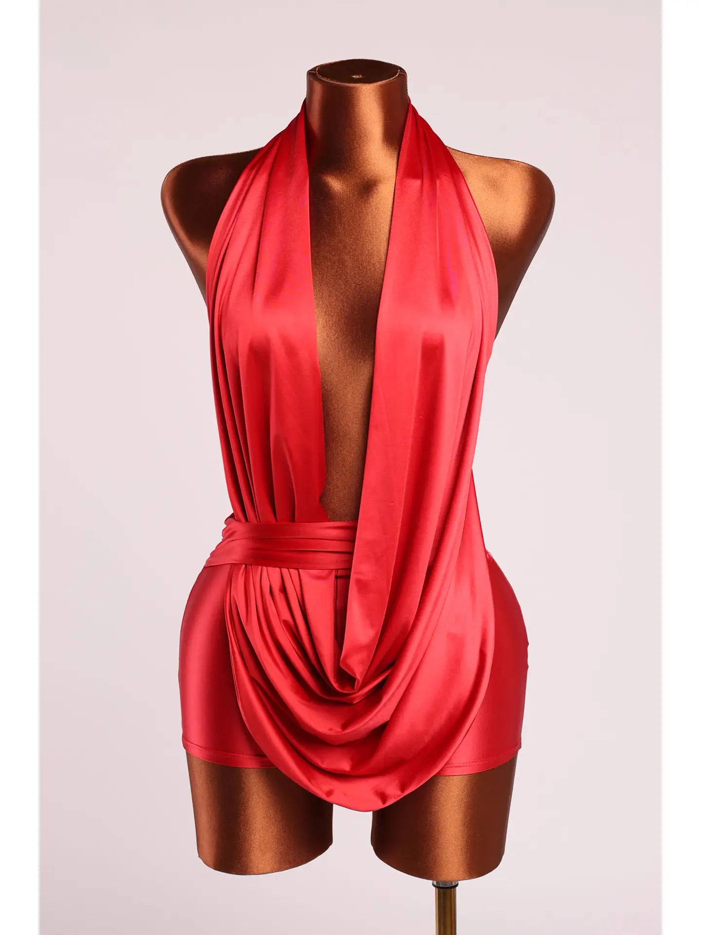 Halter Cowl Neck Open Back Clubwear Romper