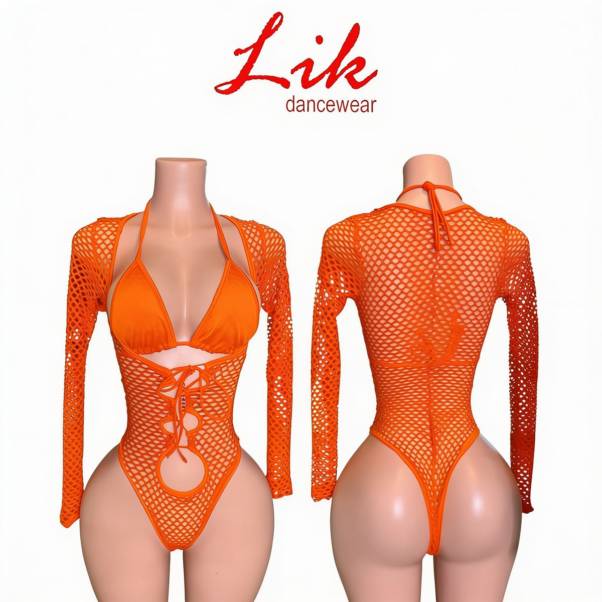 DaDon Long Sleeved Fishnet Exotic Dancewear