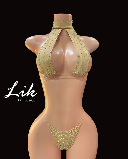 F1 clear strap thong two-piece set Exotic Dancewear