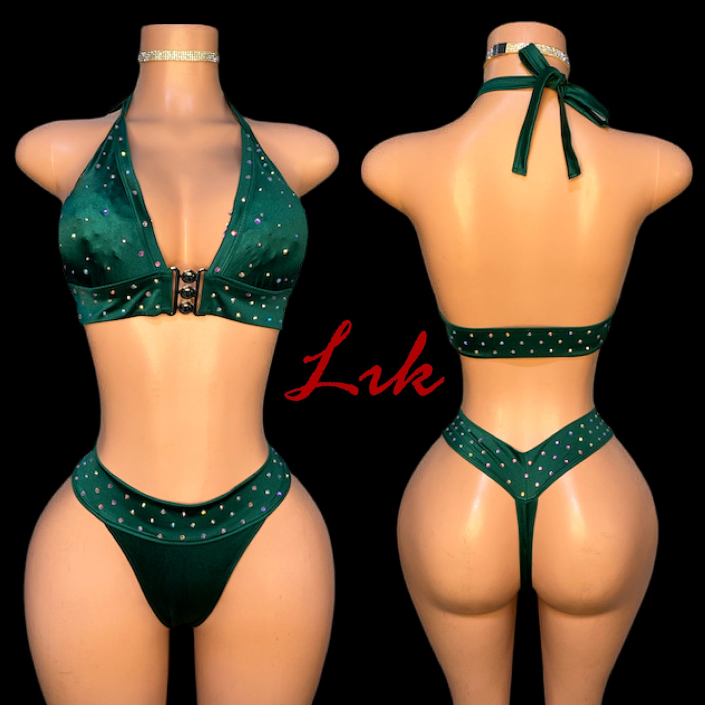 High waist two piece thong