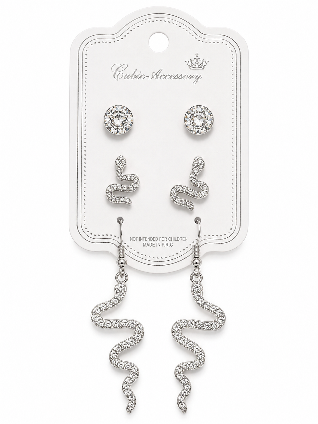 Dangle Rhinestone earrings snake