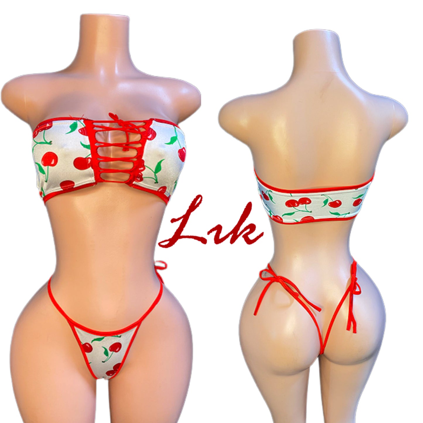 Spice lace up tube top with thong
