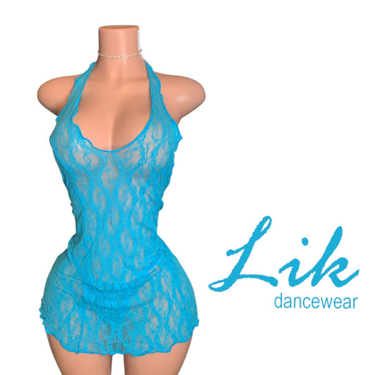 Exotic Dancewear HALTER BOW Lace Mini Dress