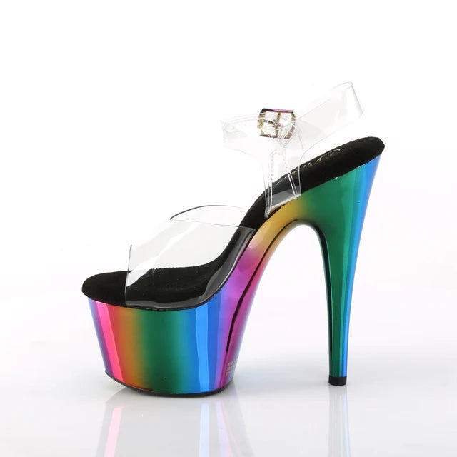 Rainbow CLear stripper shoe 7 inch Ado708RC Pleaser