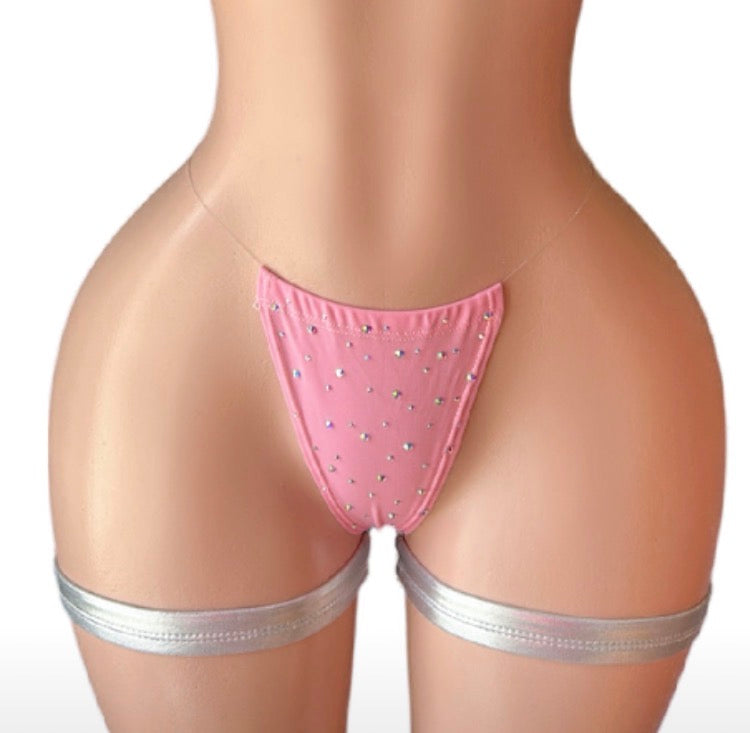 Rhinestone invisible thong