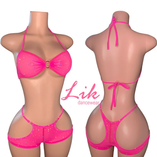 Exotic Dance PEEK-a-BOO two-piece