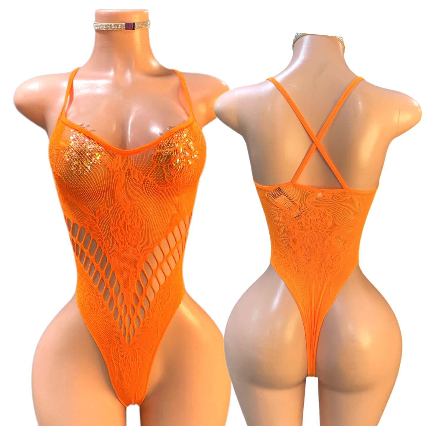 Manderine Lace mesh one piece