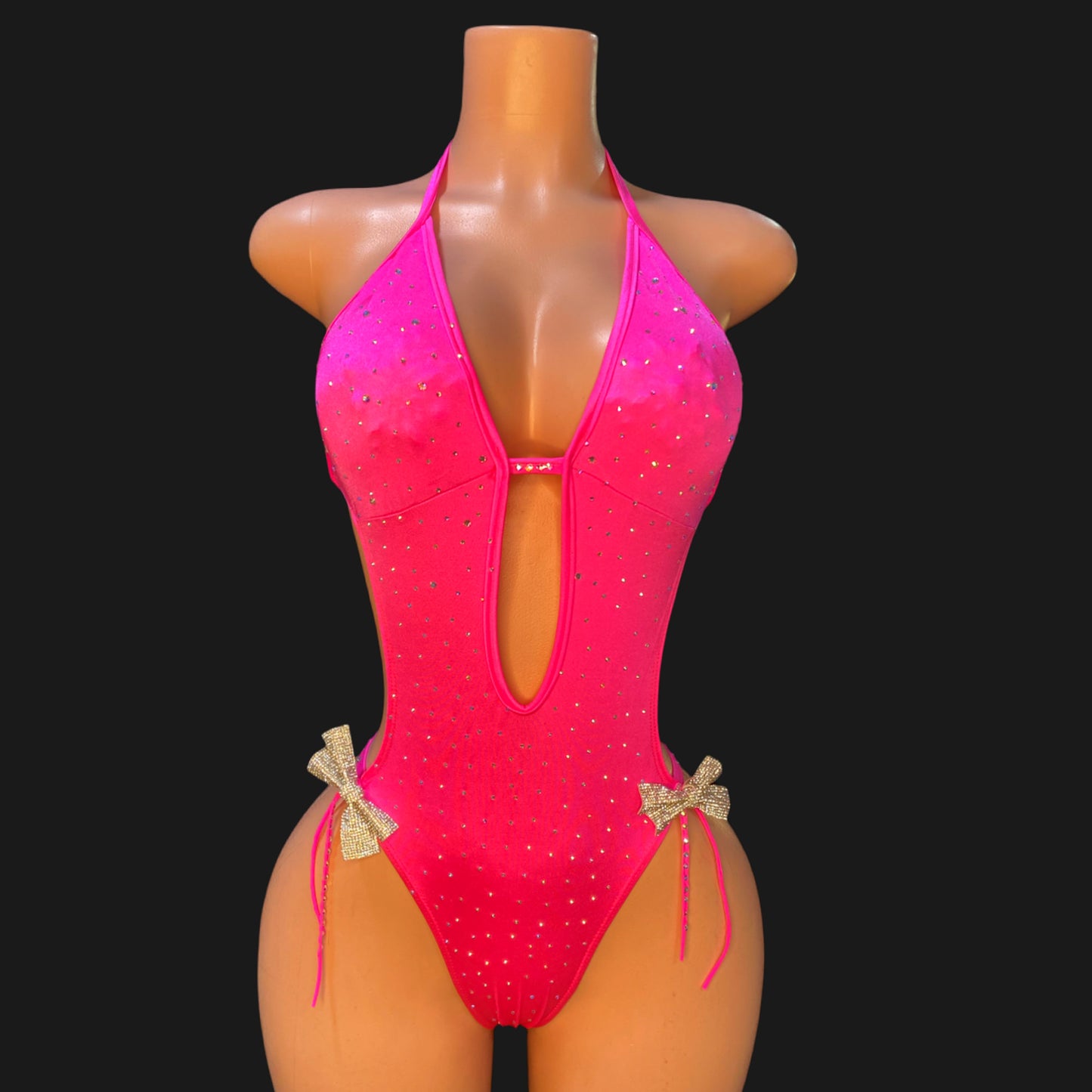 Rhinestone Bow one piece