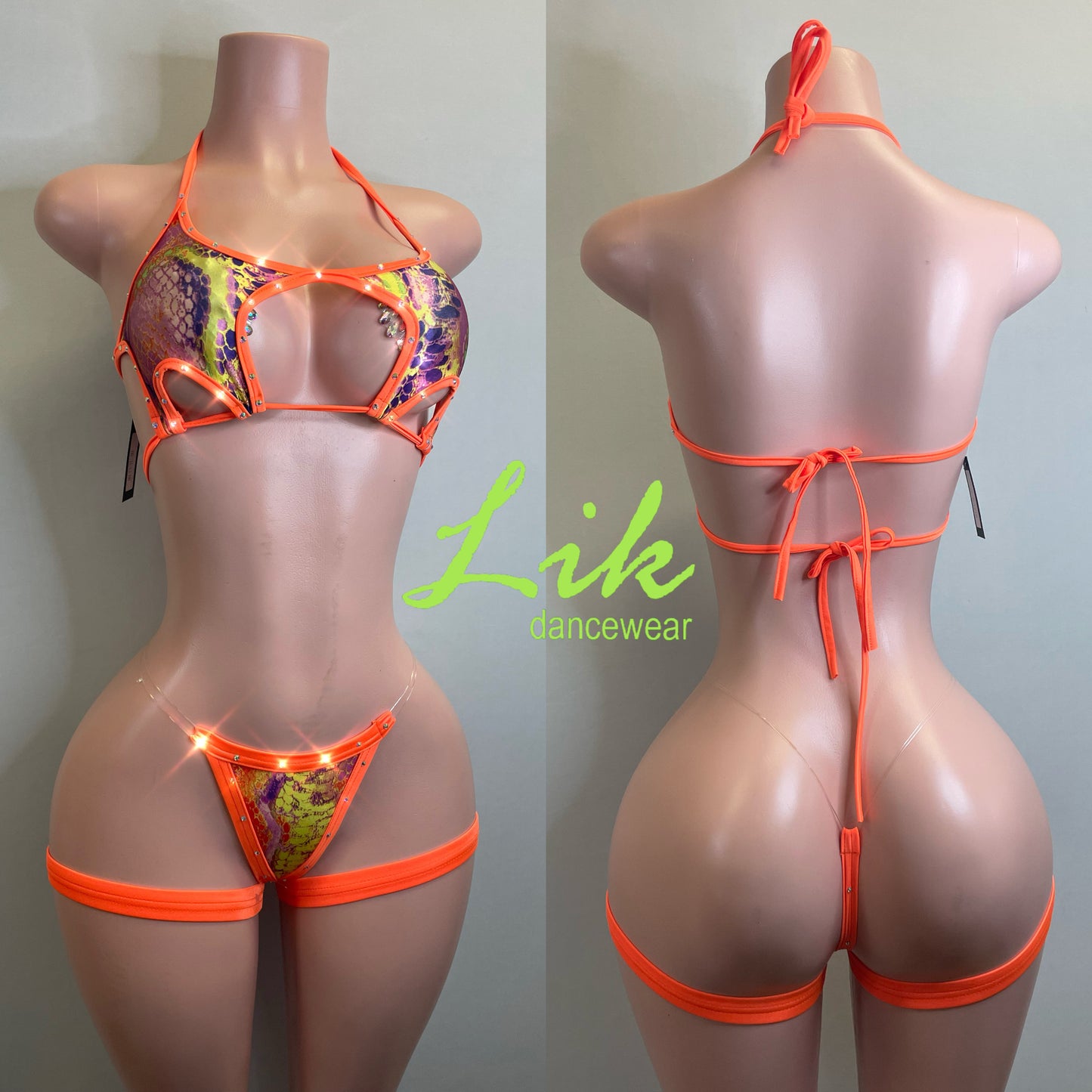 Star shower two piece bikini set