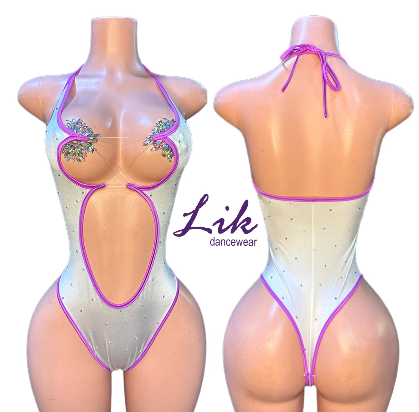 Exotic dancewear Lace up one piece