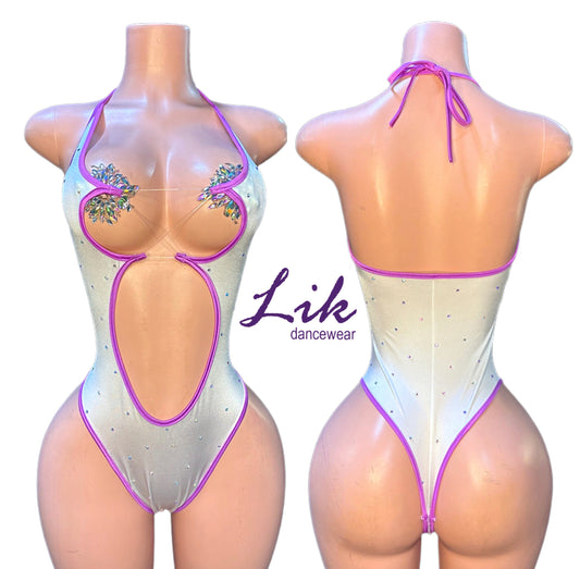 Exotic dancewear Lace up one piece