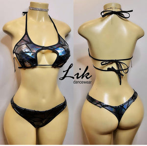 Lyneese star top bikini with thong rave or stripper outfit