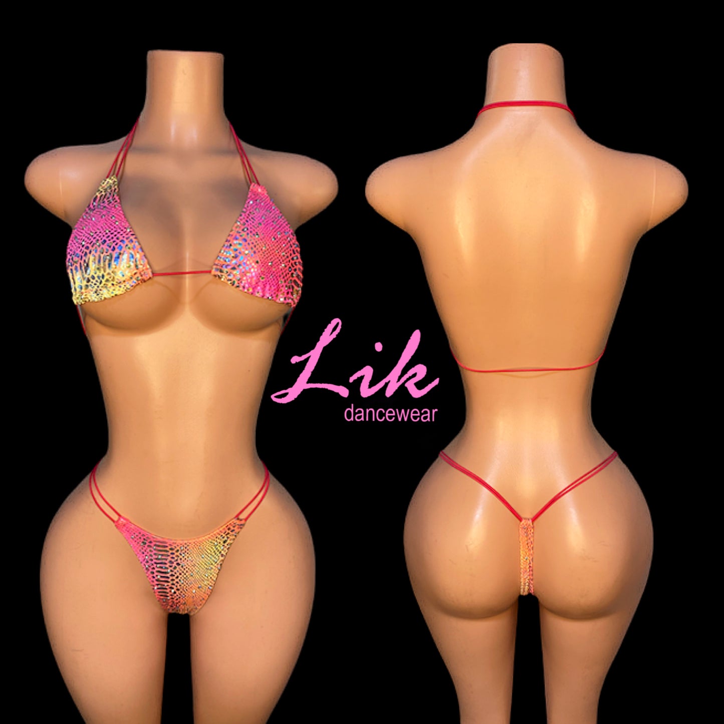 Shine adult dancer bungee string two piece