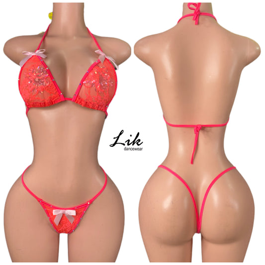 CECE bikini set with bow exotic dancewear