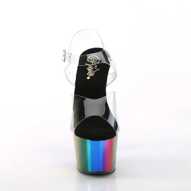 Rainbow CLear stripper shoe 7 inch Ado708RC Pleaser