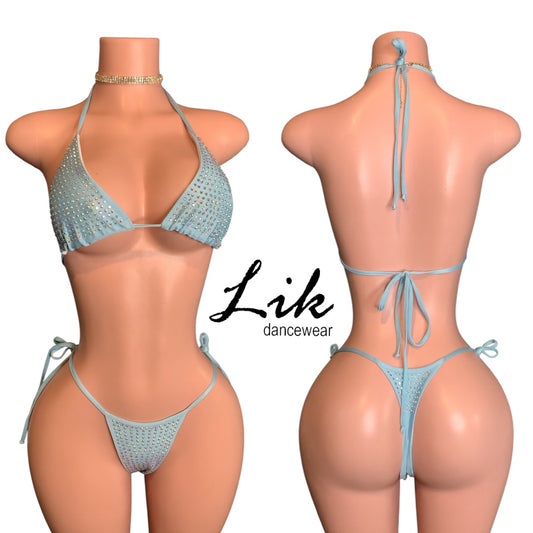 Limitless rhinestone spandex  bikini