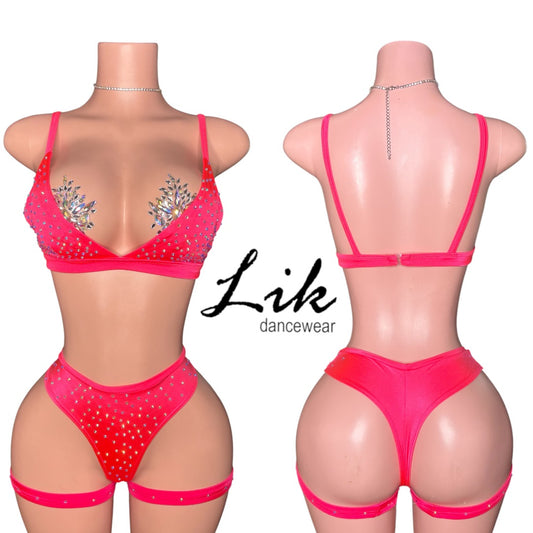 "CrayCray for ME" 2pc short set exotic dancewear
