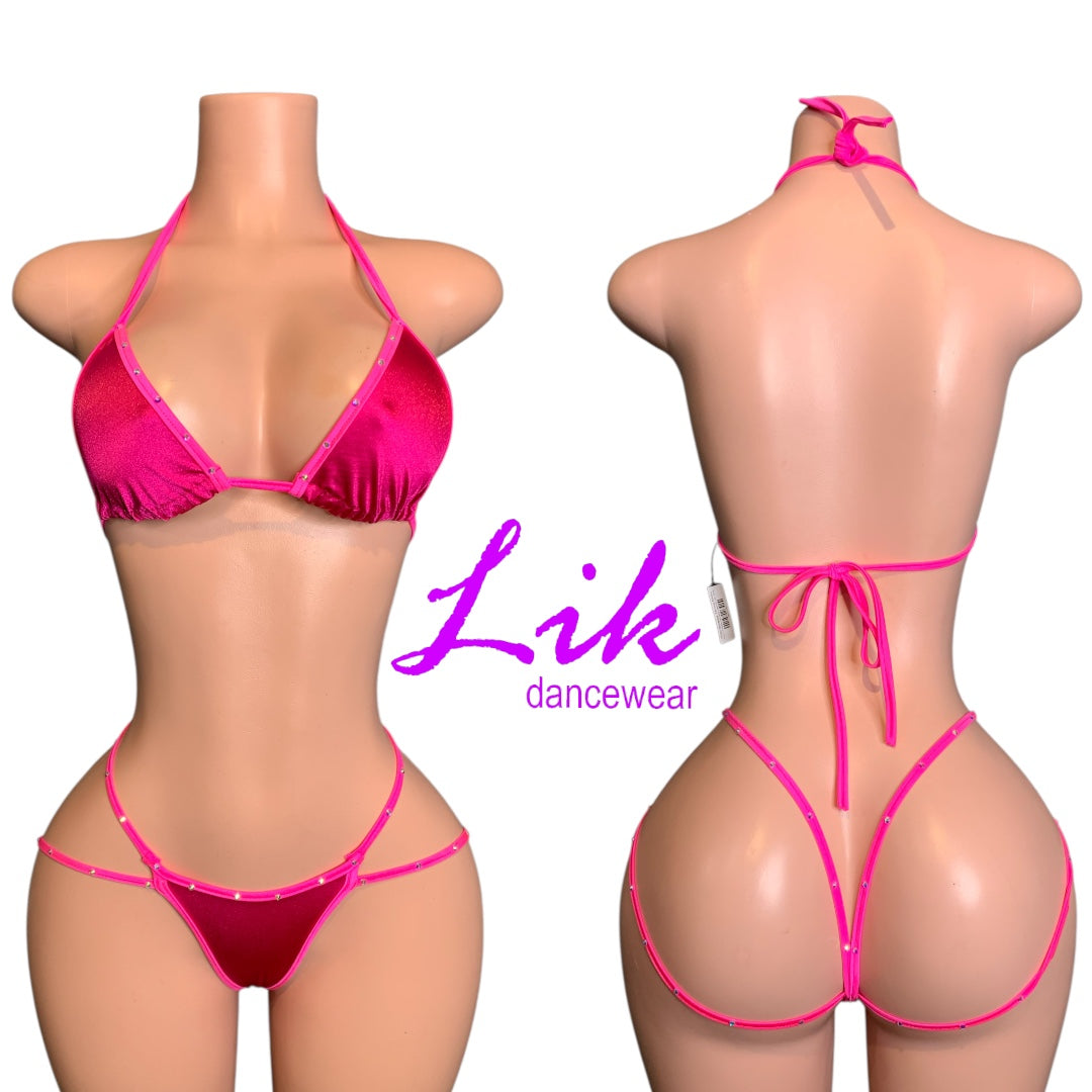 Holo Strappy Thong Bikini