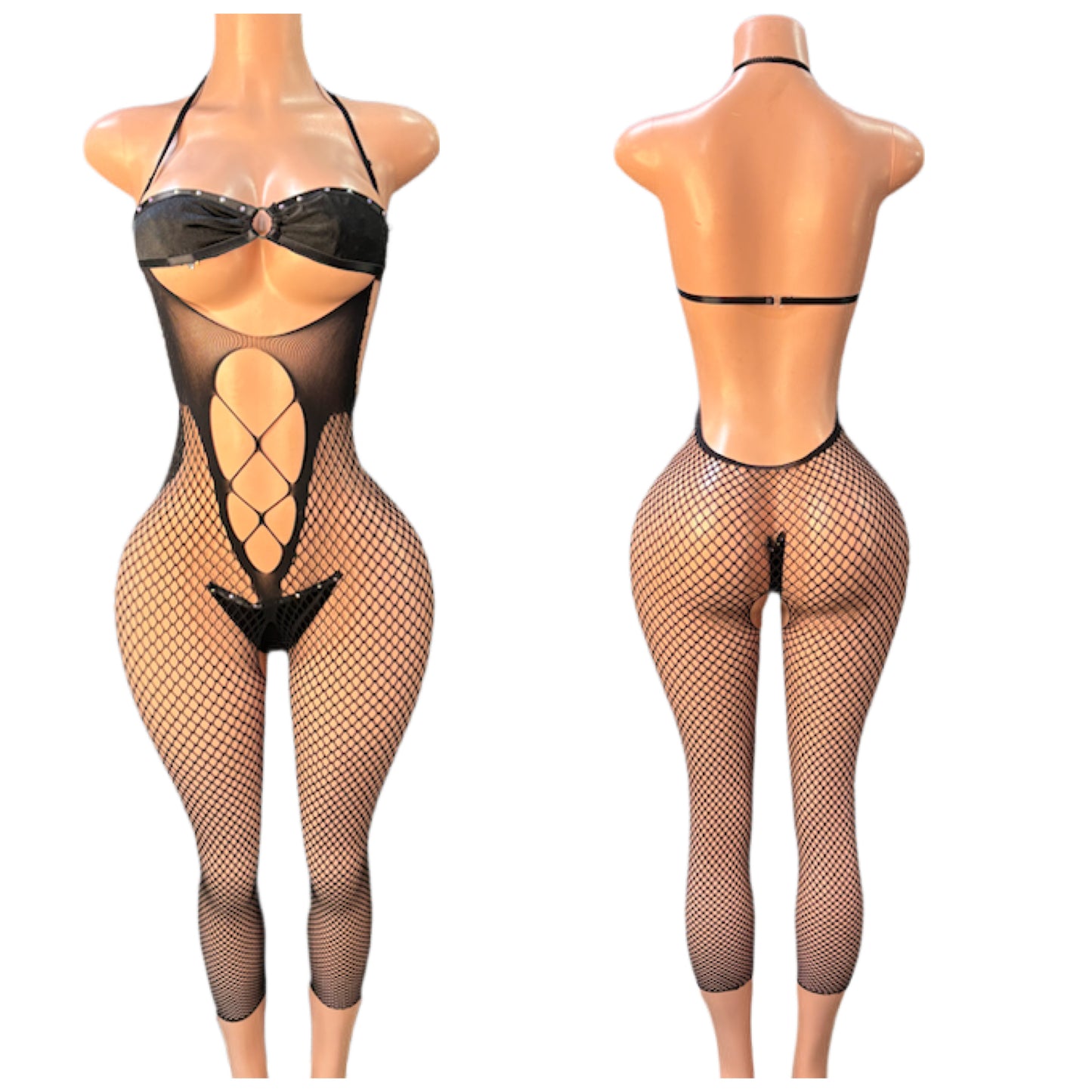 Stripper outfit HOURGLASS 3 pc Fishnet Bodysuit