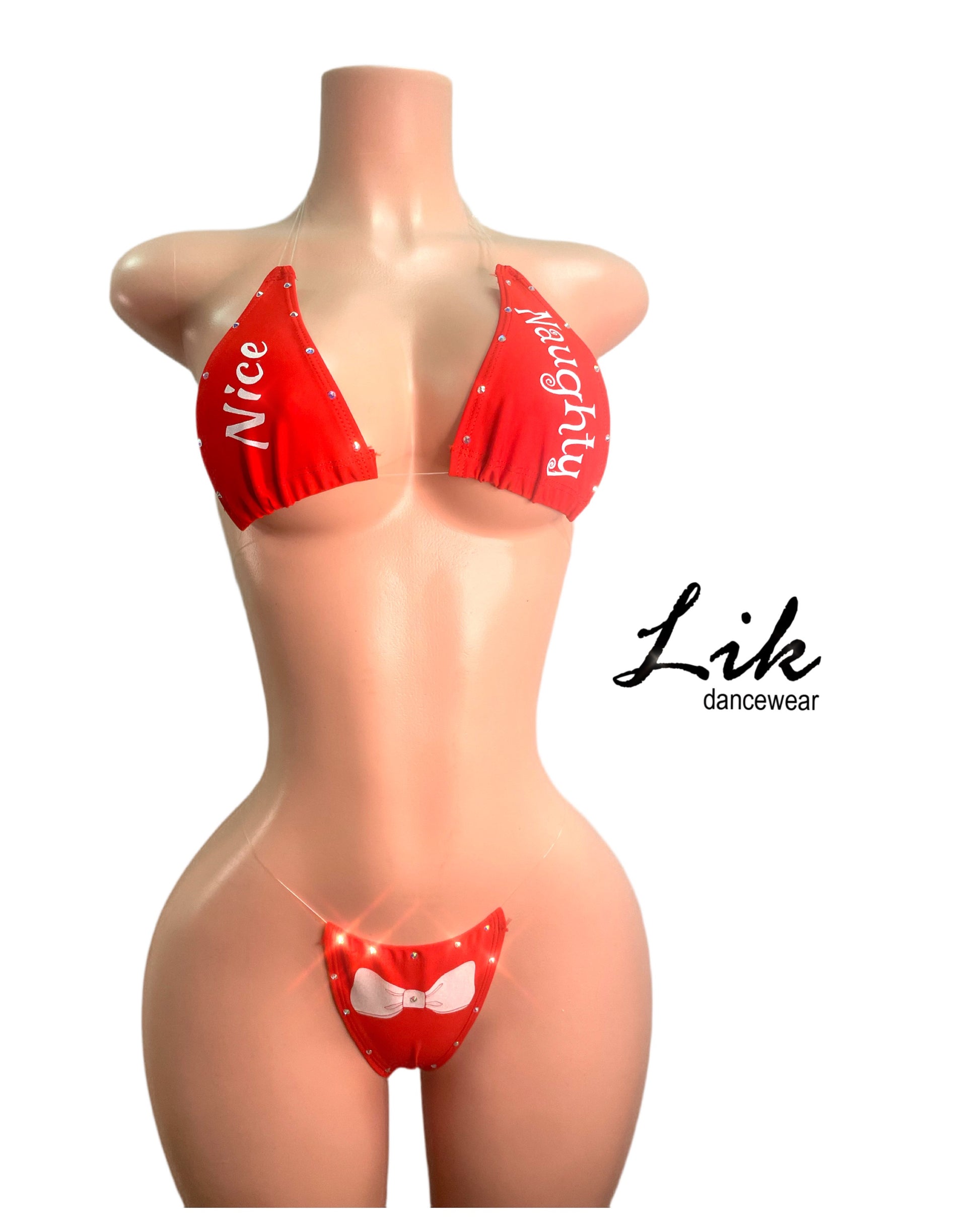 Naughty Nice invisible bikini set stripper Lik Dancewear Naughty Nice invisible bikini set stripper Lik Dancewear