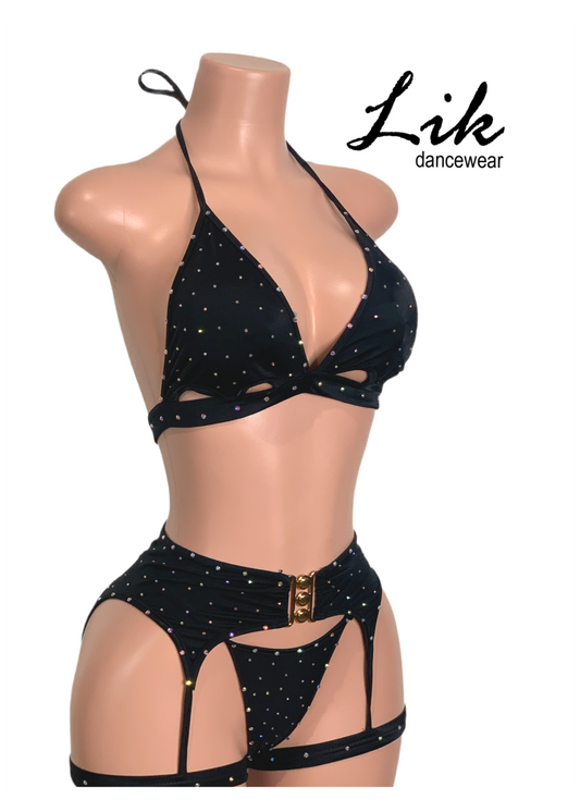 Dark horse Garter and bikini set for adult dancers