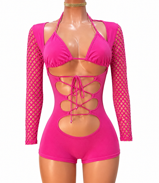 Bottle Girl Romper  Uniform lace up (Copy)