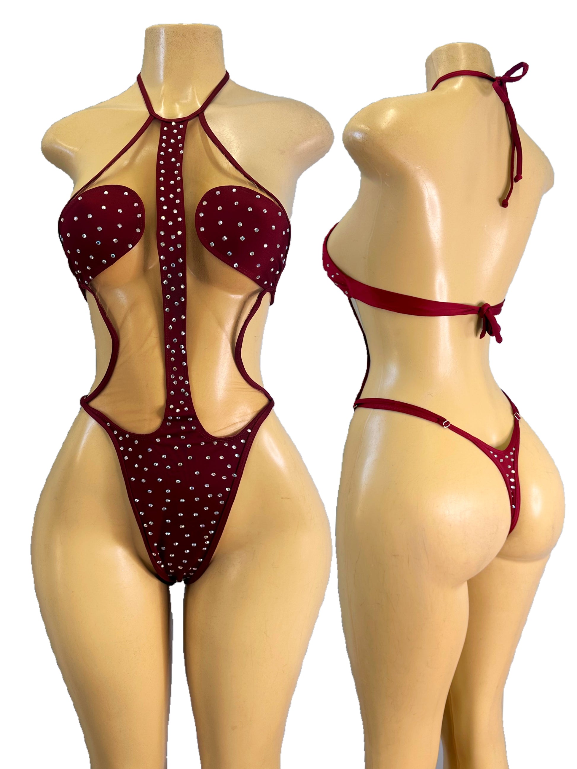 Selena Sexy Rhinestone Bodysuit with Mesh Panels for Strippers Lik Dancewear Selena Sexy Rhinestone Bodysuit with Mesh Panels for Strippers Lik Dancewear