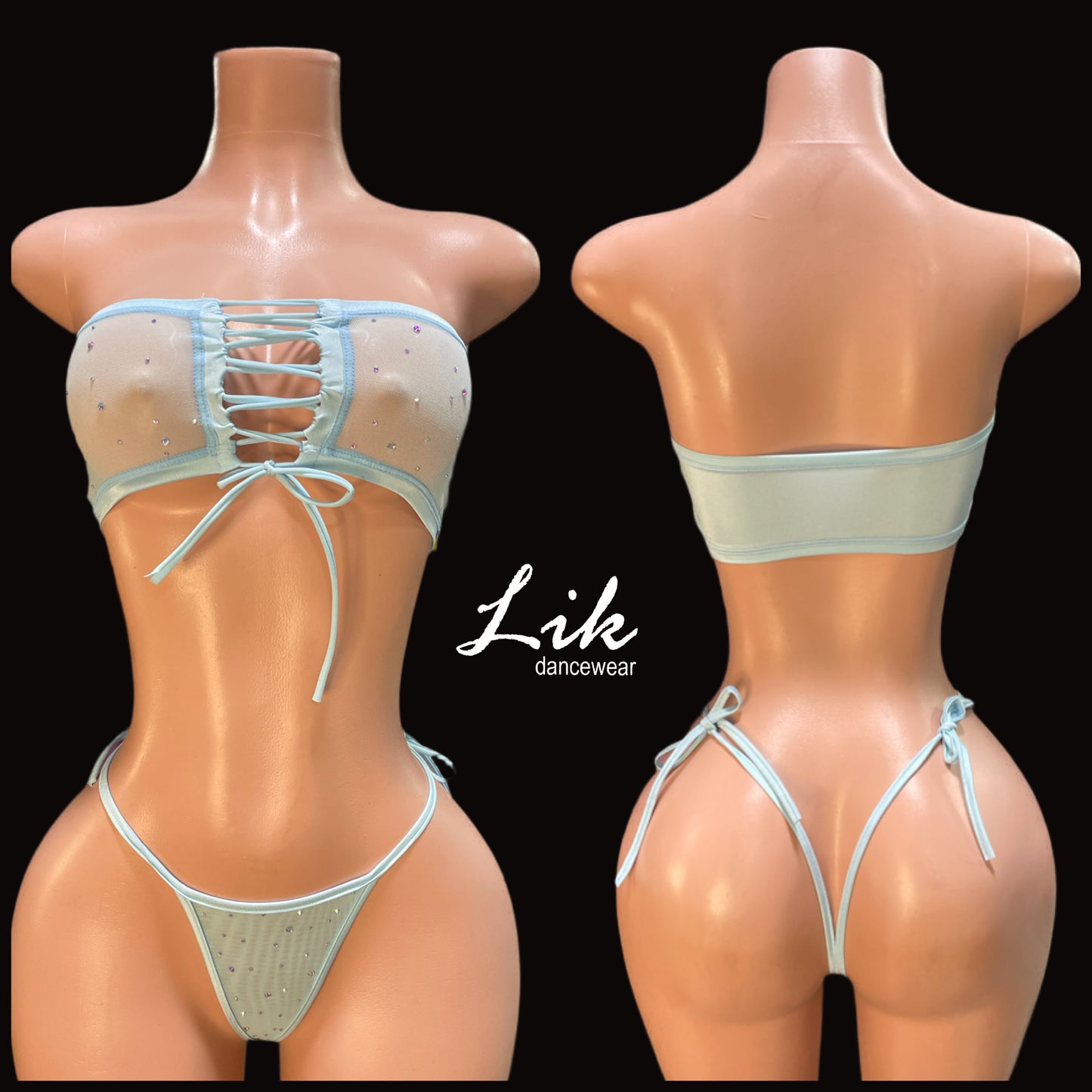 Spice lace up tube top with thong