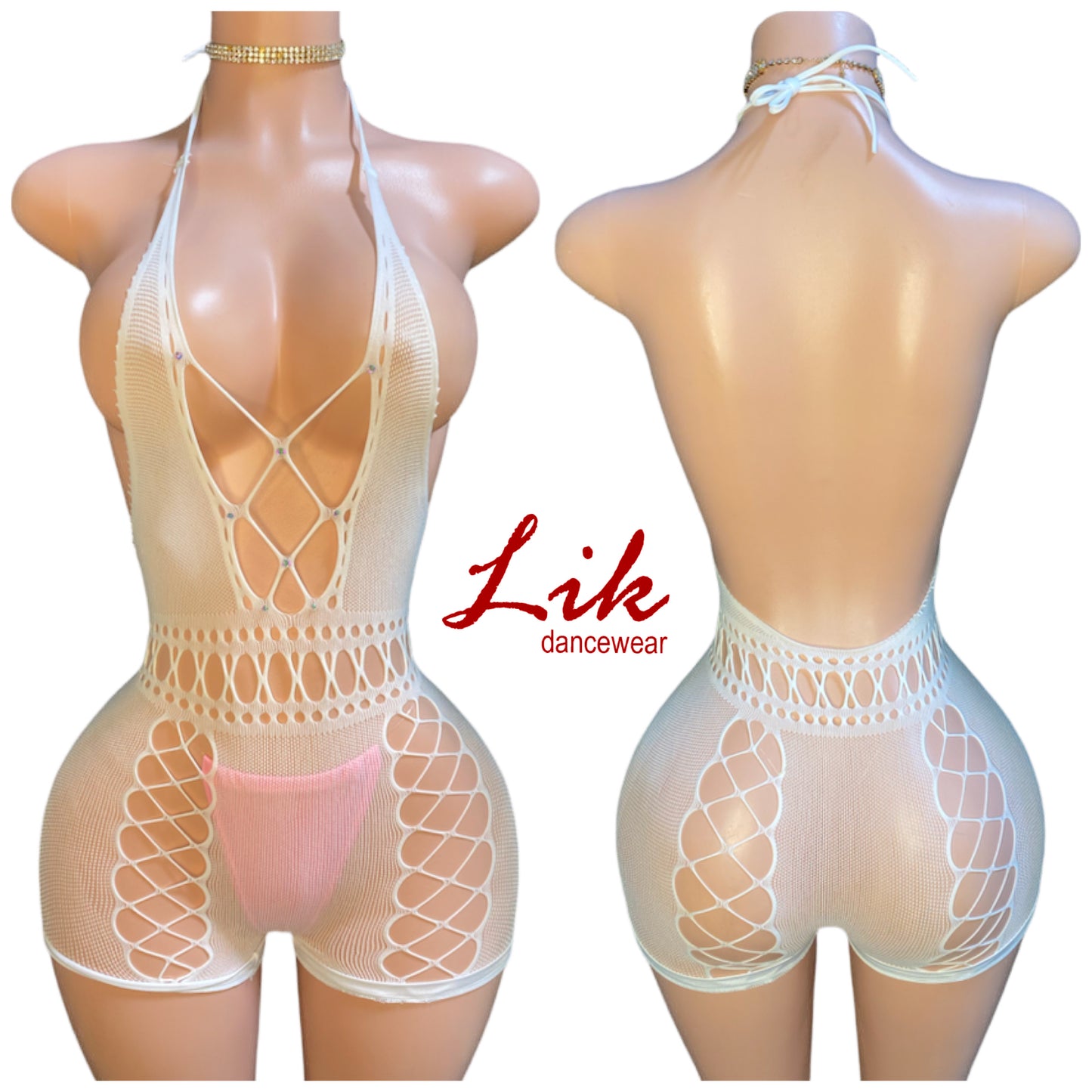 Snow mesh one piece romper