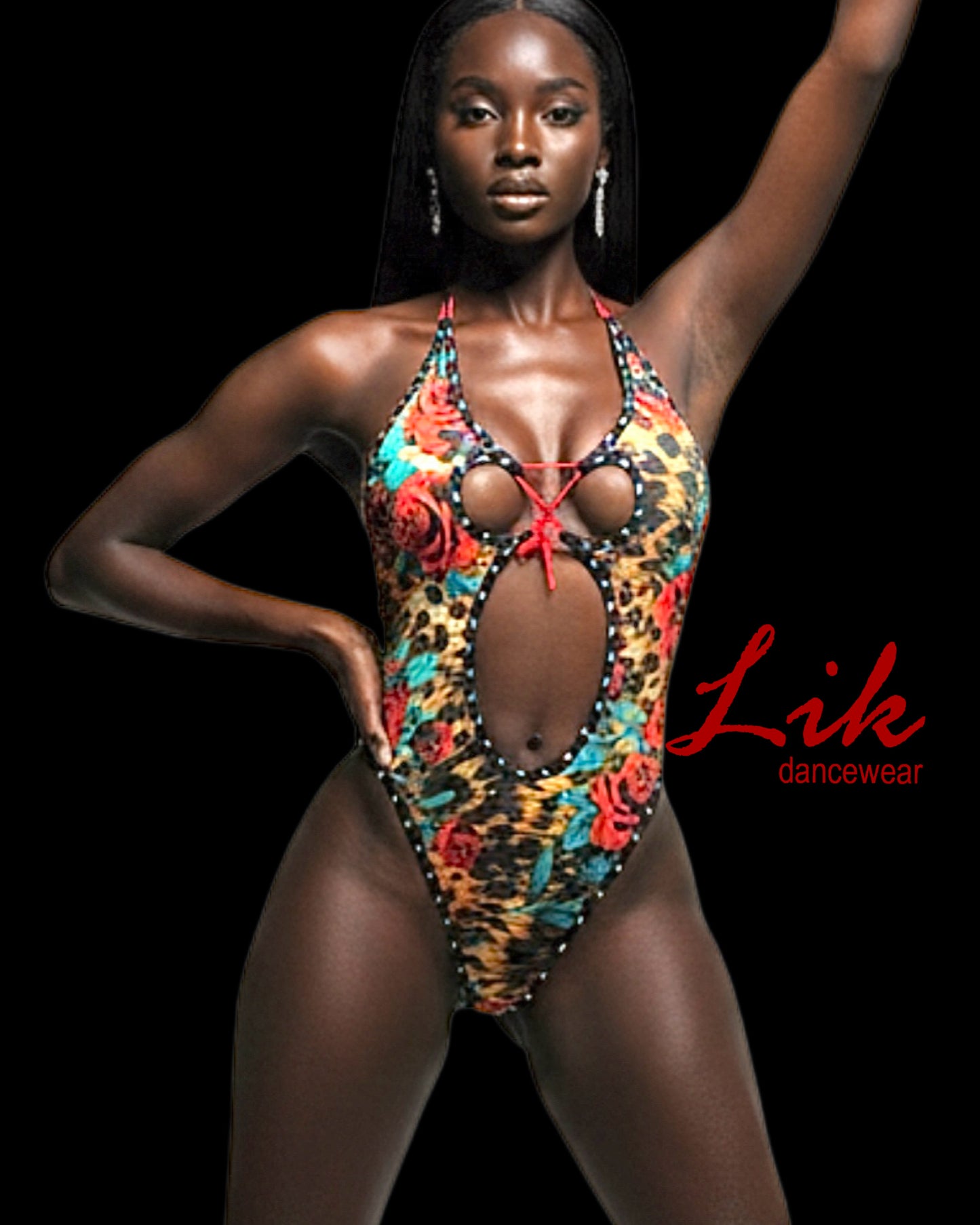 Leopard Chase lace up one piece