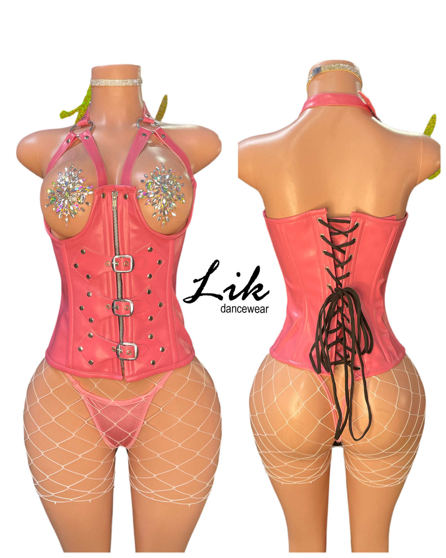 Buckle Under bust Corset Pink