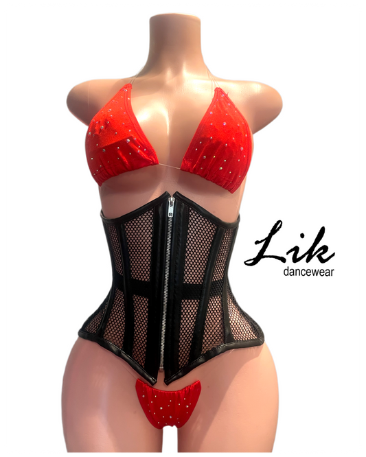 Noir Mesh Corset Black