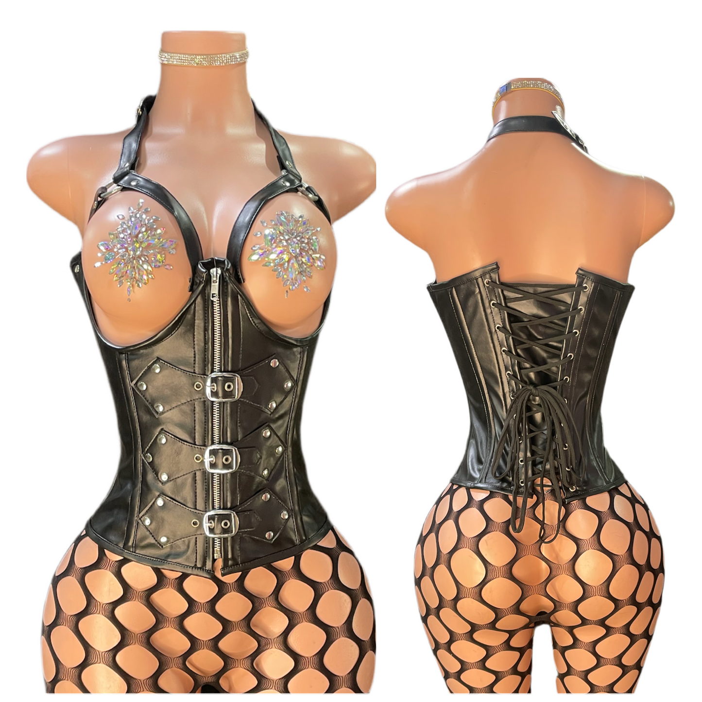 Buckle Under Bust Corset Black