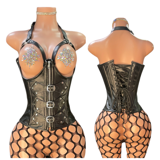 Buckle Under Bust Corset Black