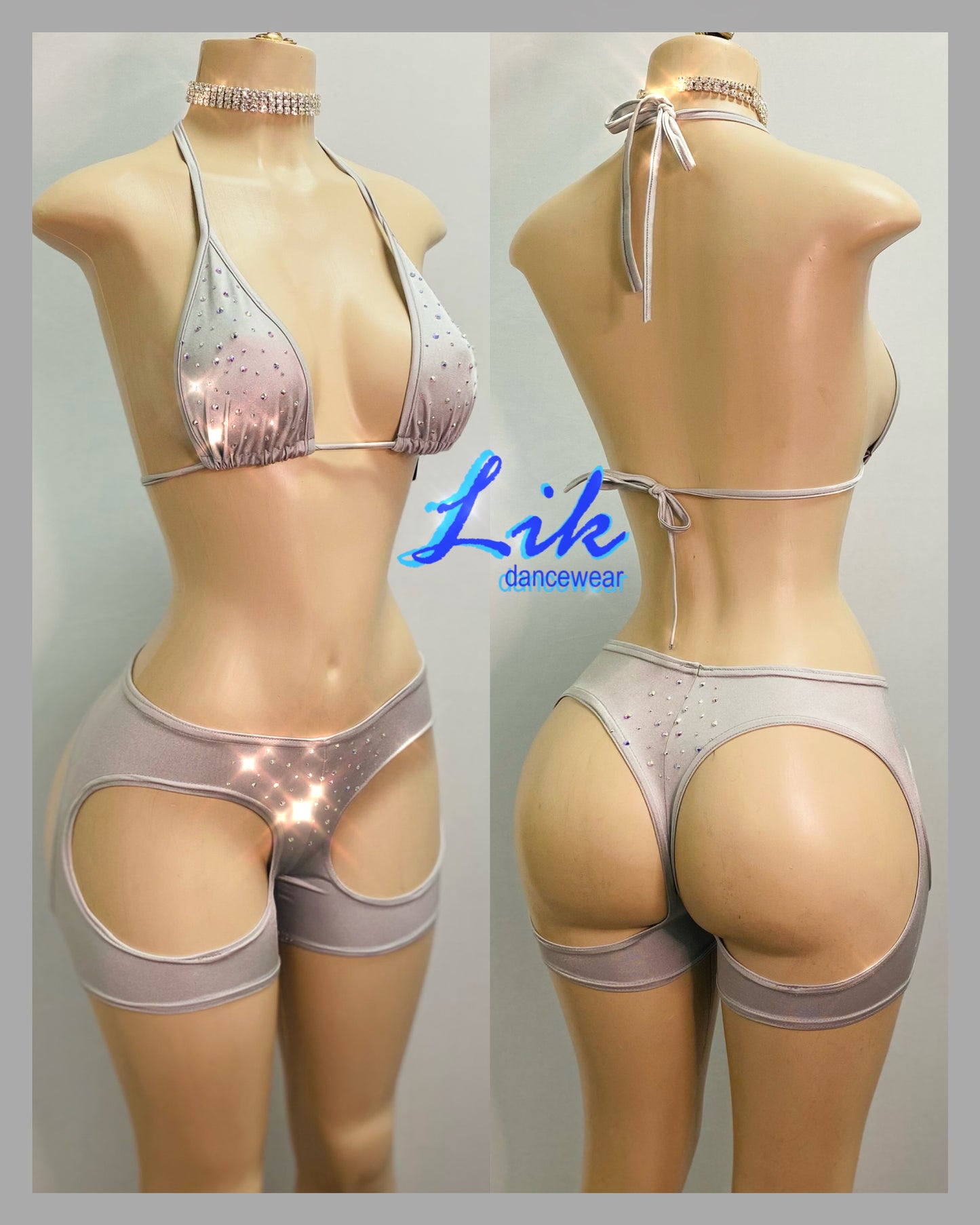 Feisty peek a boo cutout butt two piece