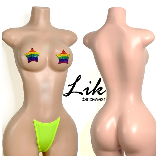 Neon yellow thong 
