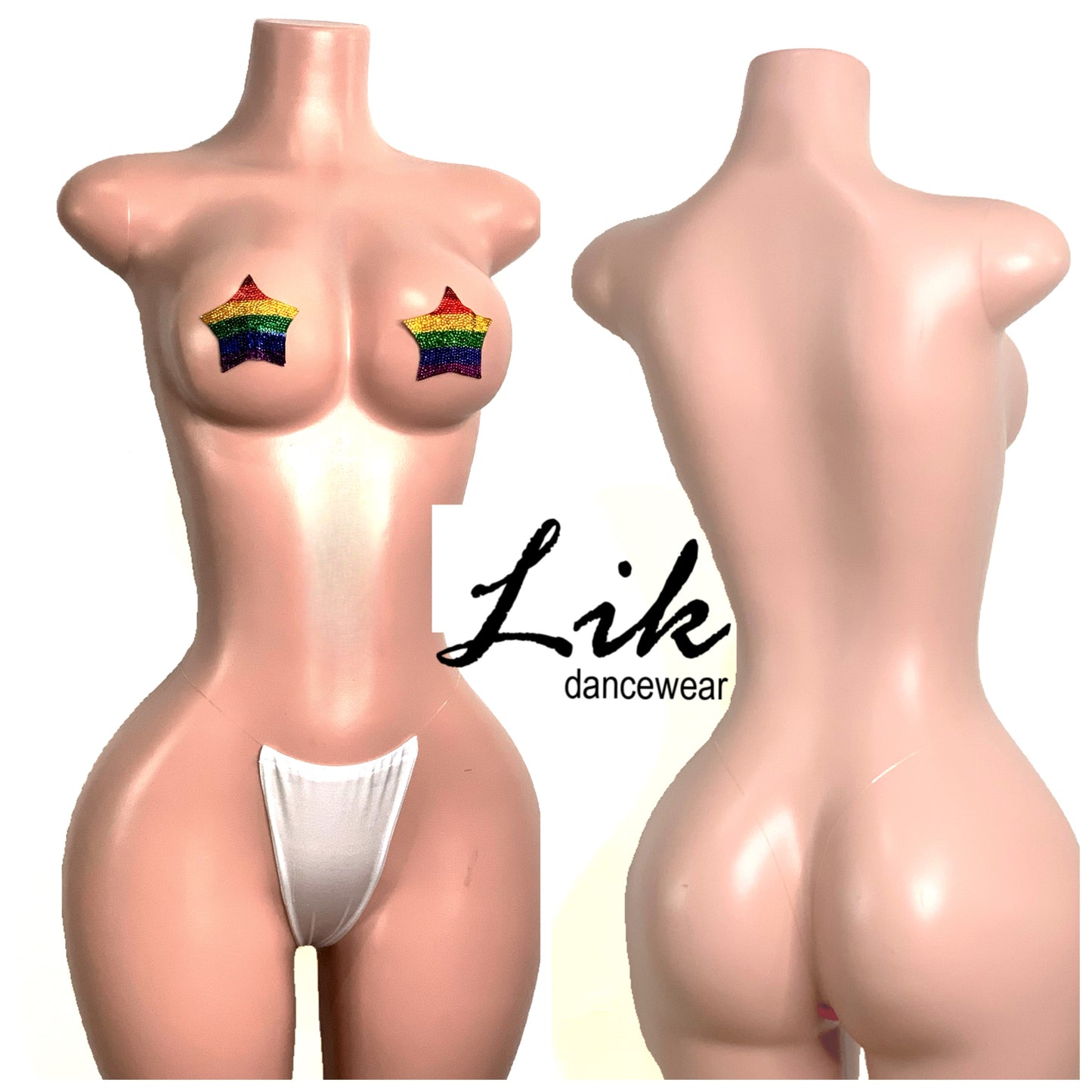 White clear cord thong stripper  outfit 