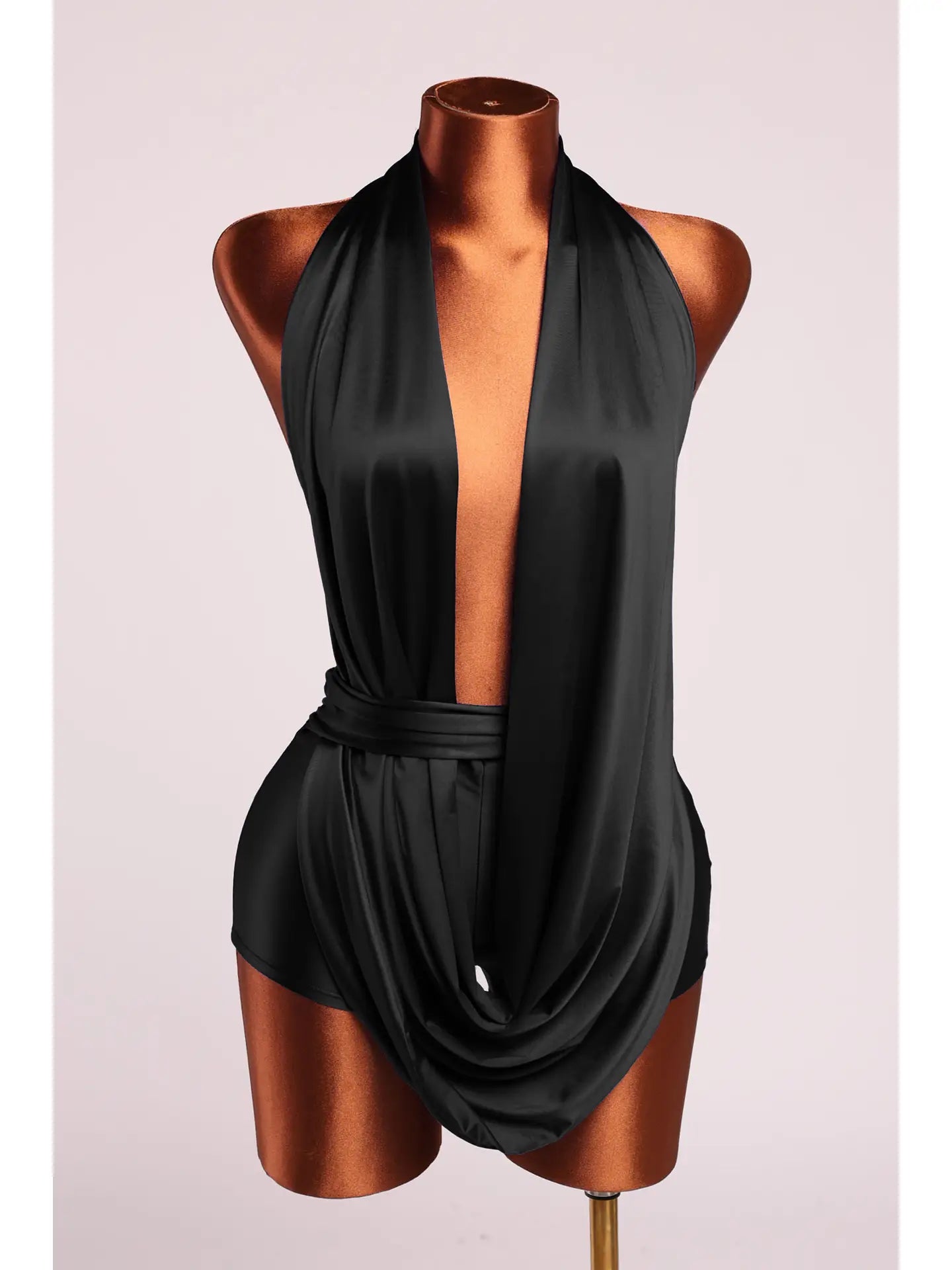 Halter Cowl Neck Open Back Clubwear Romper