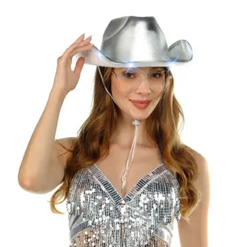 Silver Light Up Cowgirl Hats For Women Western