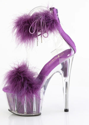 ADO724F/C-PPFUR/M feather fuzzy 7 inch dancer heels