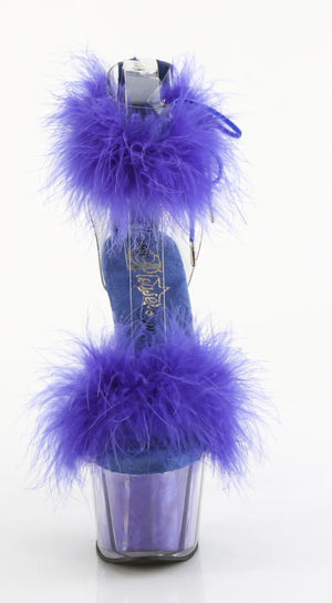 ADO724F/C-RYBLFUR/M feather fuzzy 7 inch dancer heels