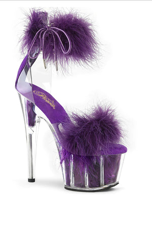ADO724F/C-PPFUR/M feather fuzzy 7 inch dancer heels