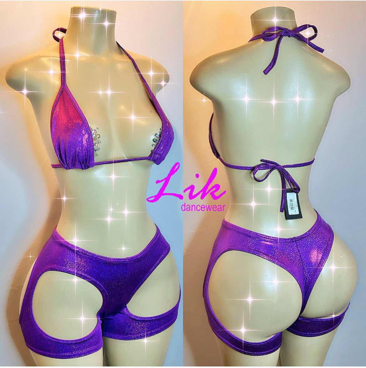 Feisty peek a boo cutout butt two piece