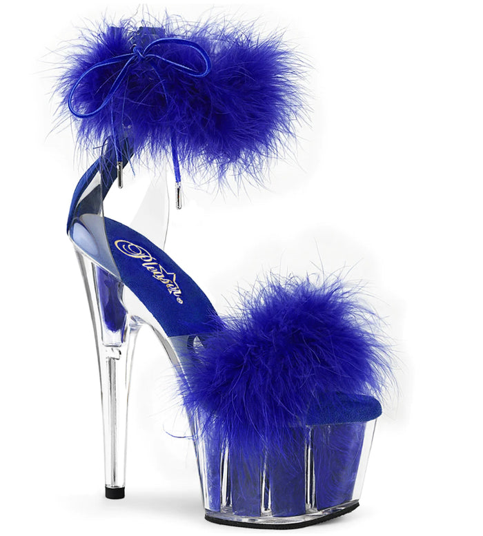 ADO724F/C-RYBLFUR/M feather fuzzy 7 inch dancer heels