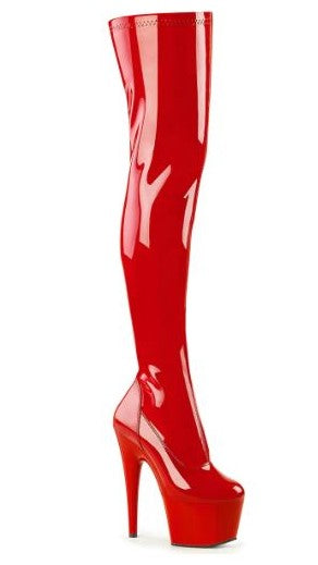 ADO3000/R/M Red patent leather thigh high heels