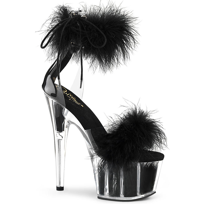 ADO724F/C-B/BFUR feather fuzzy 7 inch dancer heels