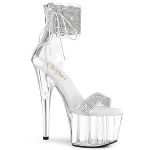 ADO727RS/C-S/C rhinestone ankle strap 7 inch clear shoe