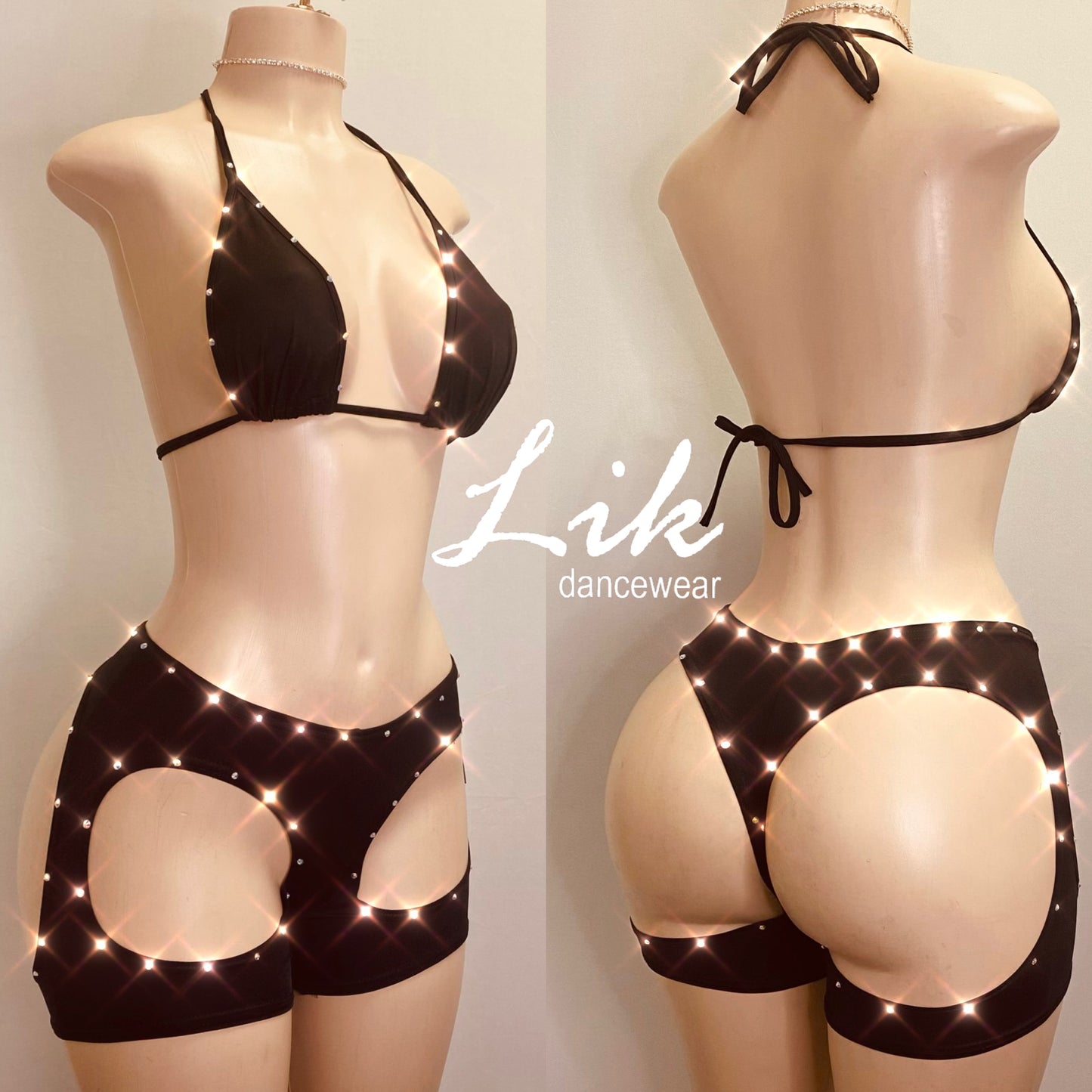 Feisty peek a boo cutout butt two piece